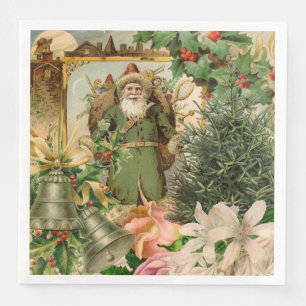 Santa Claus Christmas Antique Beautiful Art Napkin