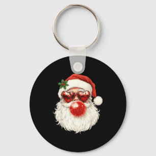 Santa Claus Christmas Blowing Bubble Gum And Sungl Key Ring