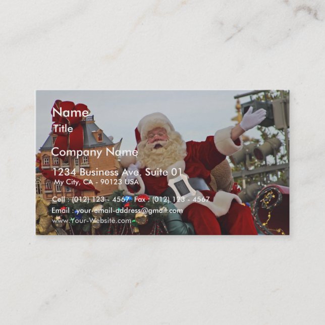 Santa Claus Christmas Business Card (Front)