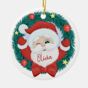 Santa Claus Christmas Ceramic Ornament
