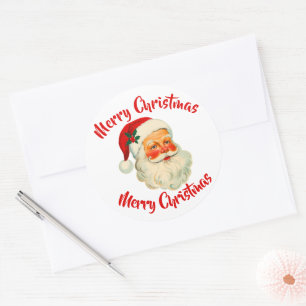 Santa Claus Christmas Classic Round Sticker
