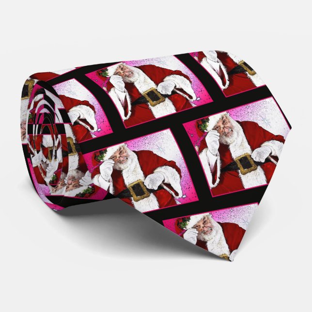 Santa Claus Christmas Classic Tie - HAMbWG (Rolled)