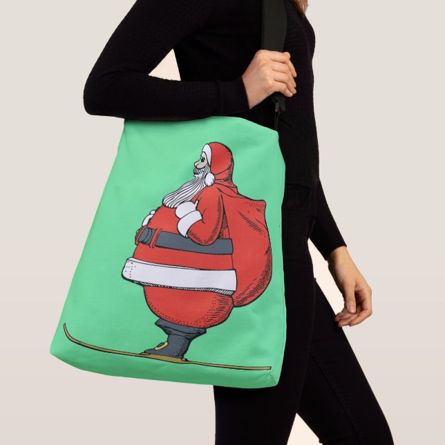SANTA CLAUS CHRISTMAS CROSS BODY BAG PURSE (Close Up)