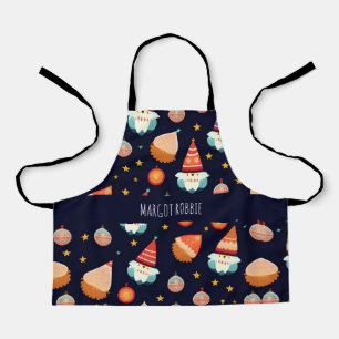 Santa Claus Christmas Decorations Retro Pattern Apron