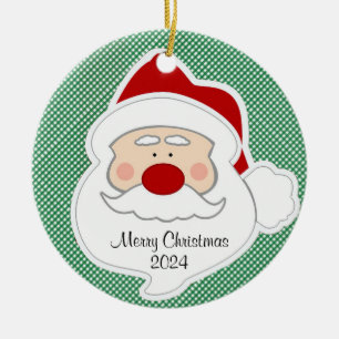 Santa Claus Christmas Design Ceramic Ornament