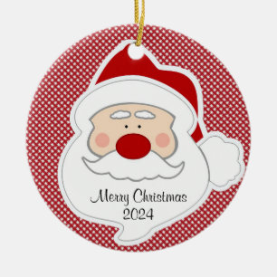 Santa Claus Christmas Design Ceramic Ornament