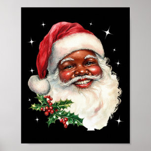 Santa Claus Christmas Face Old Xmas Vintage Santa Poster