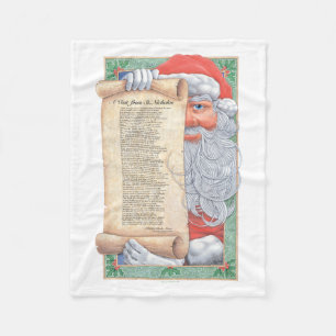 Santa Claus Christmas Fleece Blanket
