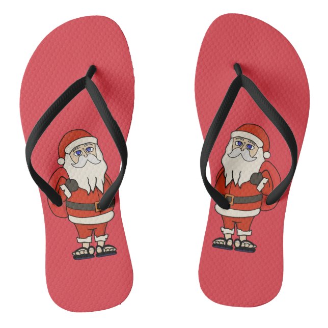 Santa Claus Christmas Flip Flops (Footbed)