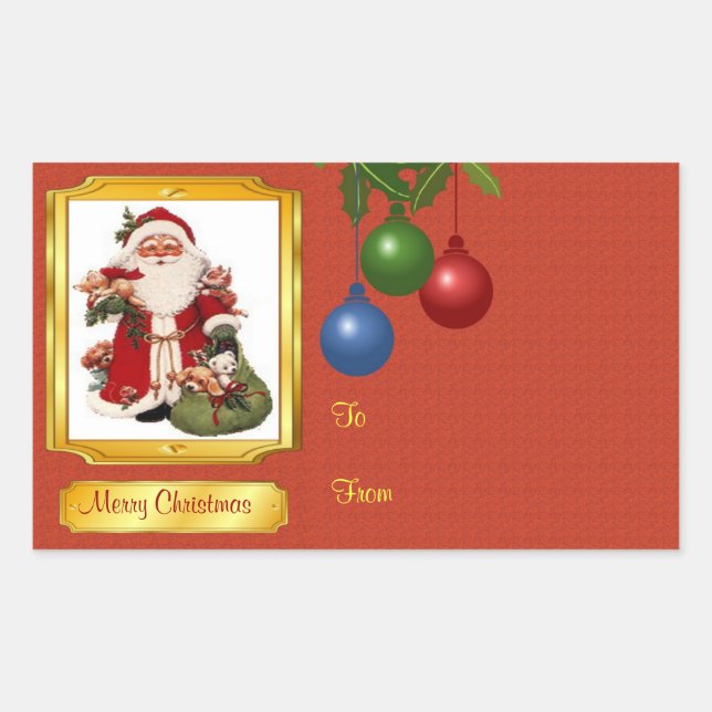 Santa Claus Christmas Gift Tag (Front)