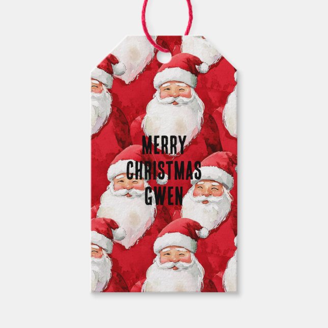 Santa Claus Christmas Gift Tags (Front)