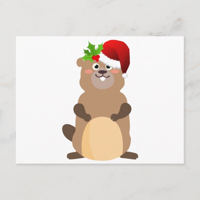 Santa Claus christmas gopher Holiday Postcard (Front)