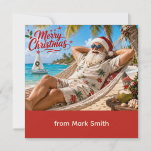 Santa Claus Christmas Hammock Holiday Card