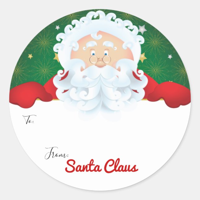 Santa Claus Christmas Holiday Gift Tag (Front)