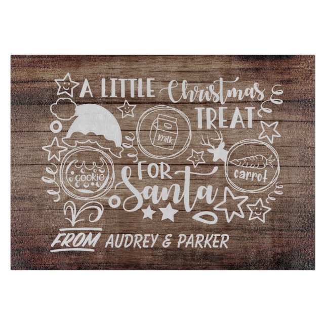 Santa Claus Christmas Holiday Serving Tray Cutting Board (Front)