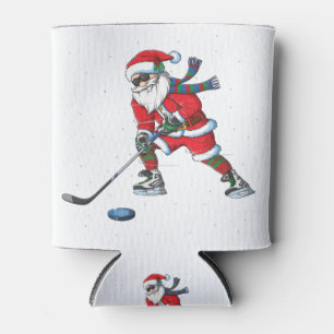 Santa claus christmas ice hockey gifts kids boys.p can cooler