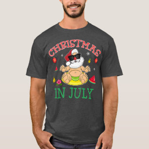 Santa Claus Christmas in July Boys Tropical Hawaii T-Shirt