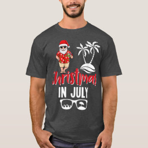 Santa Claus Christmas in July Boys Tropical Hawaii T-Shirt