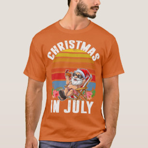 Santa Claus Christmas in July Boys Tropical Hawaii T-Shirt