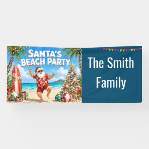 Santa Claus Christmas in July Pool Party Banner