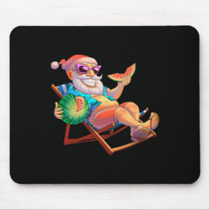 Santa Claus Christmas In July Summer Vacation Beac Mouse Pad