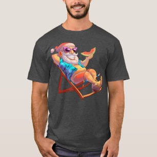 Santa Claus Christmas in July Summer Vacation Hawa T-Shirt
