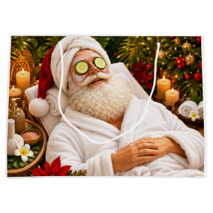 Santa Claus Christmas in Spa for Spa Lovers Large Gift Bag