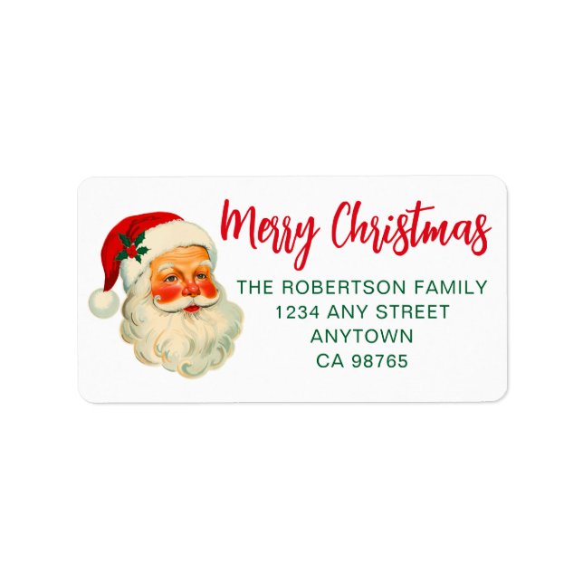 Santa Claus Christmas Label (Front)