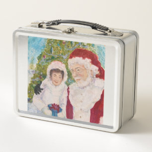 Santa Claus Christmas Mrs. Claus Maureen Girard  Metal Lunch Box