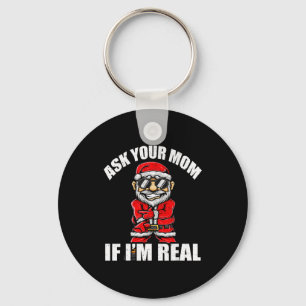 Santa Claus Christmas Naughty Shirt Adult Santa Cl Key Ring