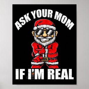 Santa Claus Christmas Naughty Shirt Adult Santa Cl Poster