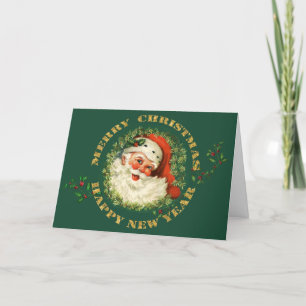 Santa Claus Christmas New Year Holiday Card