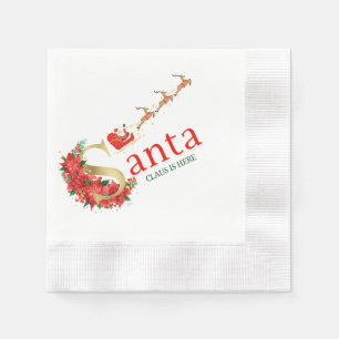 Santa Claus Christmas,Paper Coined Cocktail Napkin