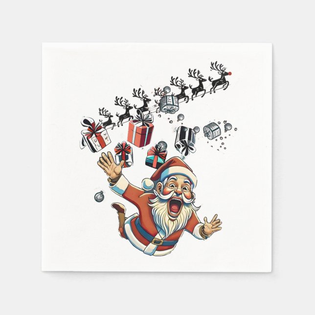 Santa Claus Christmas Paper Cup Napkin (Front)