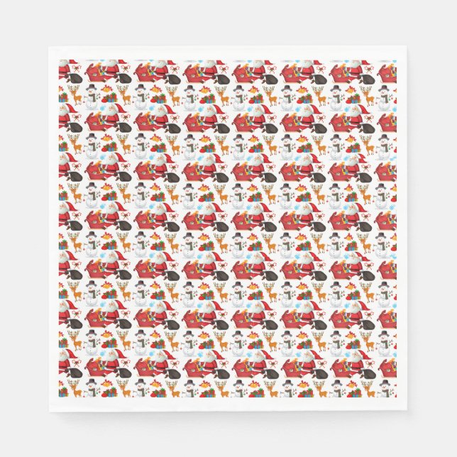 Santa Claus Christmas Paper Napkin (Front)
