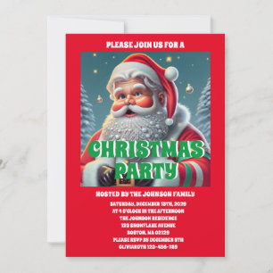 Santa Claus Christmas Party Photo Invitation