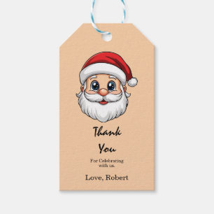 Santa claus christmas party thank you gift tags