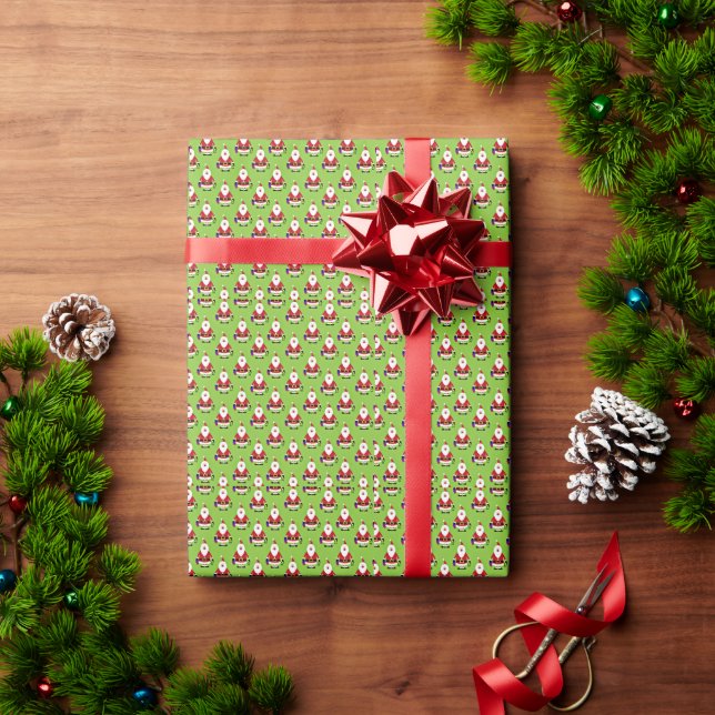 Santa Claus Christmas Pattern Wrapping Paper (Holiday Gift)