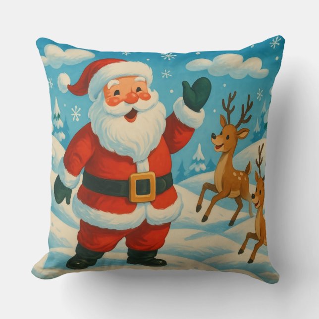 Santa Claus Christmas Pillow (Front)