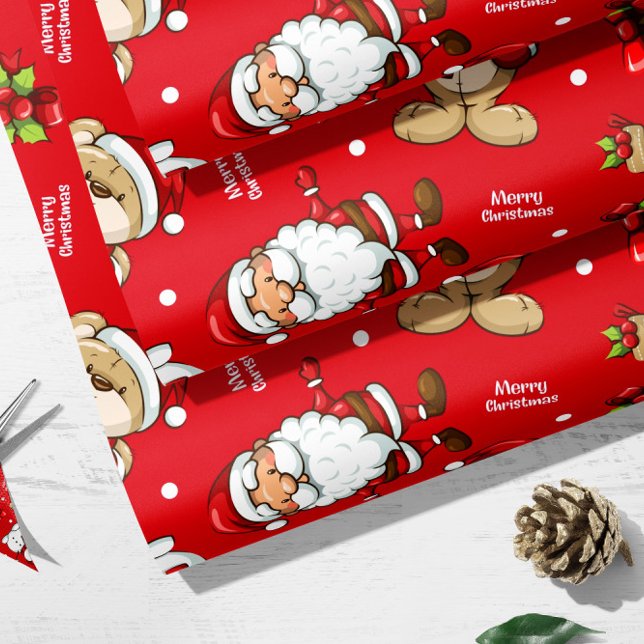 Santa Claus | Christmas Red Wrapping Paper (Santa Claus | Christmas Red Wrapping Paper)