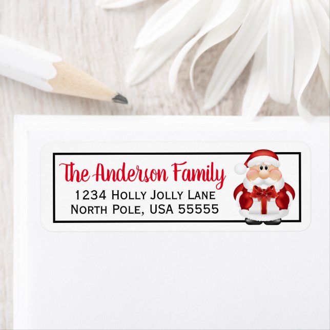 Santa Claus Christmas Return Address Label (Insitu)