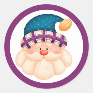 Santa Claus Christmas Round Sticker