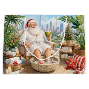 Santa Claus Christmas spa Large Gift Bag