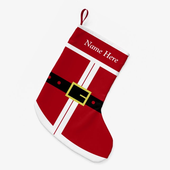 Santa Claus Christmas Stocking with Custom Name (Front (Hanging))