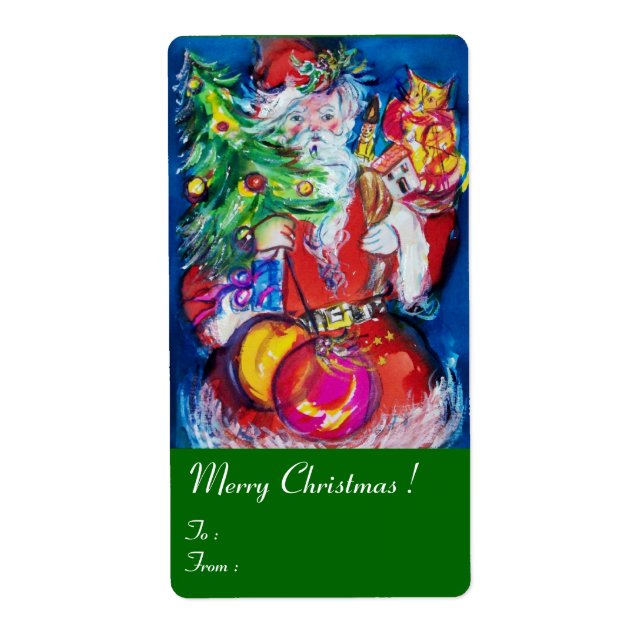 SANTA  CLAUS ,CHRISTMAS TREE ,TOYS AND GIFTS Green (Front)