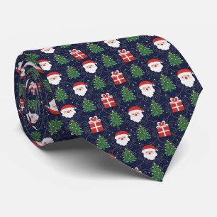 Santa Claus Christmas Trees and Gifts Tie