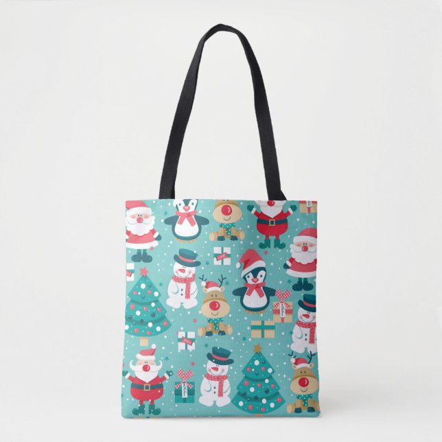 Santa Claus Christmas Vintage Pattern Tote Bag (Front)
