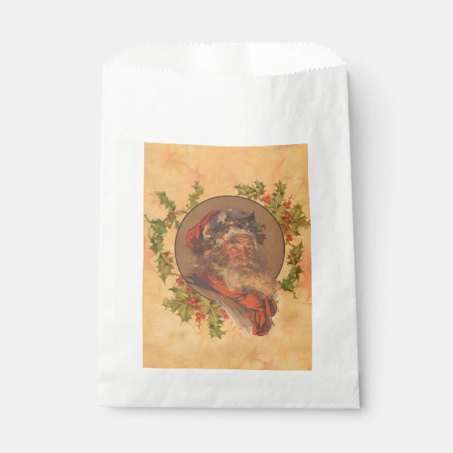 Santa Claus Christmas Vintage Portrait Favour Bags (Front)