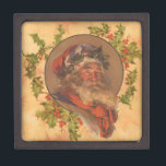 Santa Claus Christmas Vintage Portrait Gift Box<br><div class="desc">Christmas Vintage Santa Claus Portrait - A beautiful old fashioned antique portrait of Jolly Santa Claus St. Nick. The santa claus portrait for christmas is by J.C. Leyendecker,  1907</div>