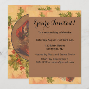 Santa Claus Christmas Vintage Portrait Invitation